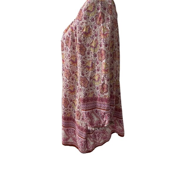 Adrienne Vittadini Feminine Floral Cottage Boho Puff Sleeve Peasant Blouse 2X - Picture 3 of 10